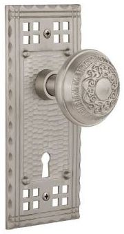 pacific doorknob with egg and dart  knob in brushed nickel 