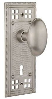 pacific doorknob with oval knob in brushed nickel