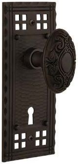 pacific doorknob with ornate oval knob in oil rubbed bronze
