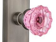 pink glass doorknob