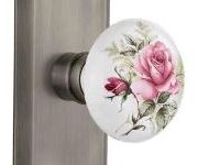 porcelain rose motif doorknob
