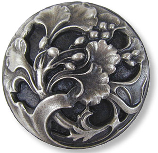 Gingko and Berry knob - antique pewter