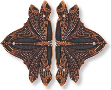 antique copper dragonfly hinge plates