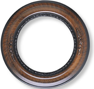 round walnut picture frame