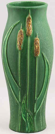 Cattail arts and crafts vase in cucumber colorway