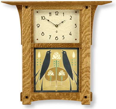 Great Northern - Black Feathers craftsman wall clock