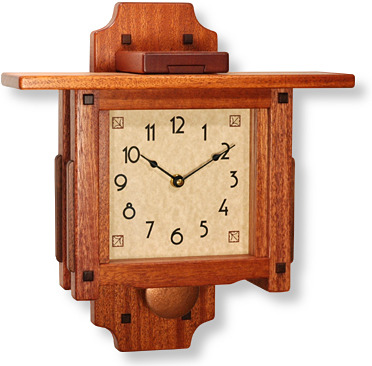 Charles and Henry pendulum wall clock in the Greene and Greene style