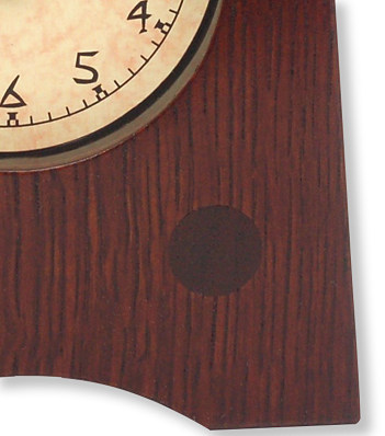 hillyard clock in craftsman oak closeup