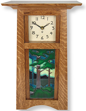 Drawbridge Hill - Pine Grove mission clock with ceramic tile
