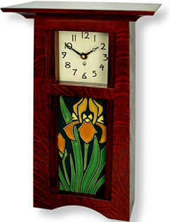 Drawbridge Hill - Iris arts and crafts clock with tile