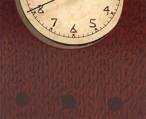 valley clock in oak closeup