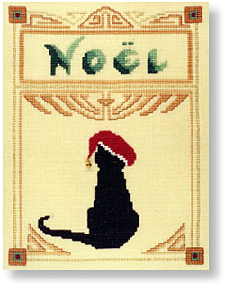 noel cat cross stitch kit