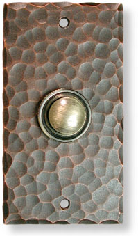 Central Station hammered copper craftsman doorbell button