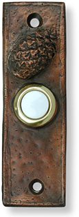 Narrow closed cone rustic doorbell button