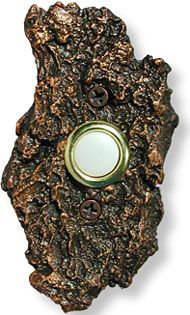 Pine Bark cast bronze doorbell