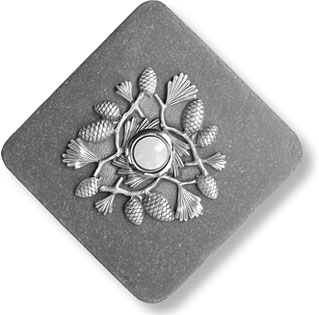 Pinecones slate and pewter doorbell button