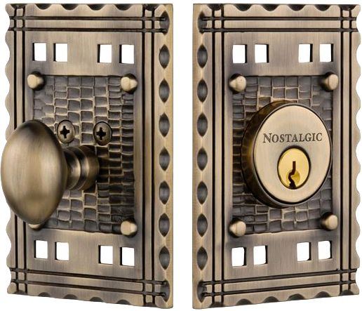 pacific style deadbolt in antique brass