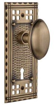 pacific doorknob with oval knob in antique brass