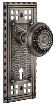 pacific doorknob with excelsior knob in pewter