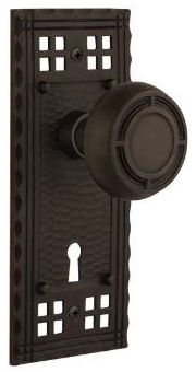 pacific doorknob with foursquare knob in oil rubbed bronze