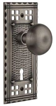 pacific doorknob with classic smooth knob in pewter