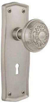 bungalow doorknob in brushed nickel