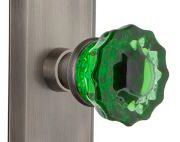 green glass doorknob