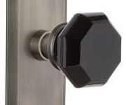 black glass door knob