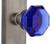 blue glass knob