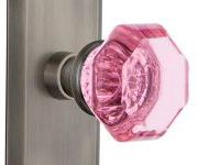 pink glass door knob
