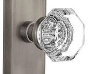 crystal octagon glass doorknob