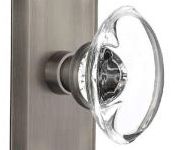 oval glass knob