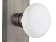 white porcelain door knob