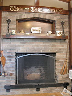 fireplace screen in setting
