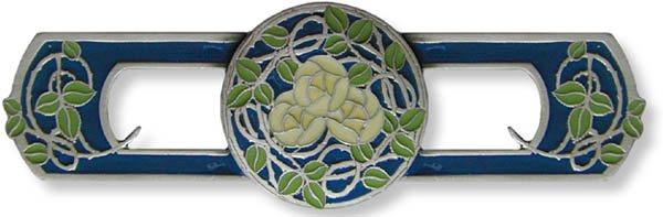 Rose Garden pull - blue with yellow blossoms