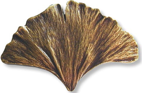 Defined Gingko Leaf knob - antique brass