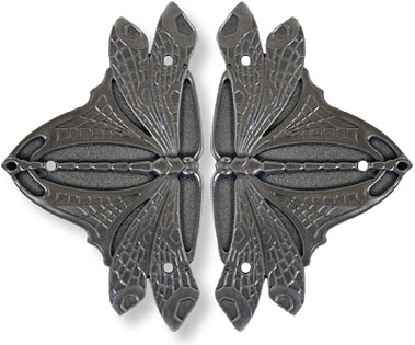 antique pewter dragonfly hinge plates