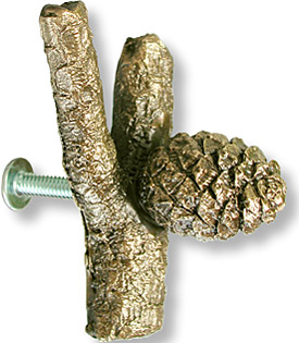 Y branch bronze knob with closed cone