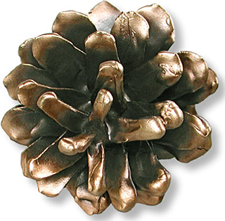 Pinecone knob in cast bronze