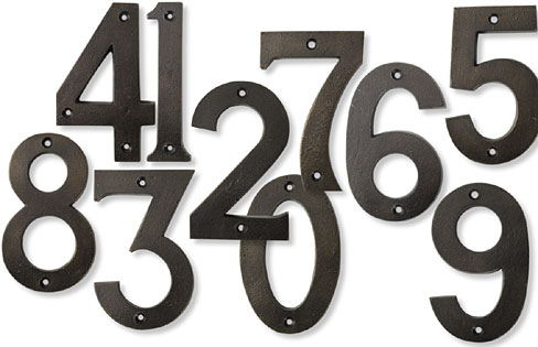 Carriage house cast bronze craftsman house numbers