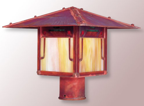 Poppy Peak post mount craftsman lantern