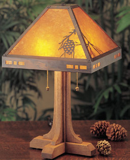 Bungalow pine craftsman mission table lamp