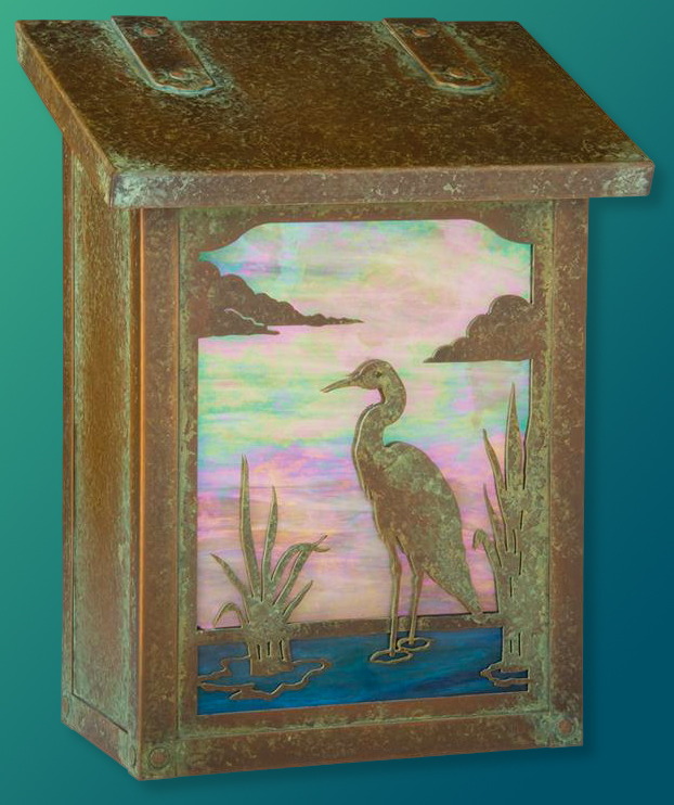 blue heron tall mailbox