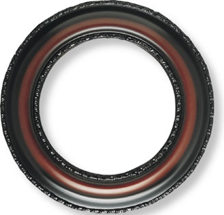 rosewood finish circular picture frame