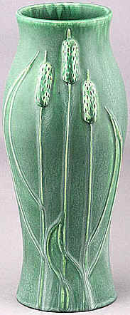 teco green cattail vase