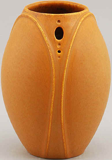 Egg Harbor vase in clementine colorway, arts and crafts style