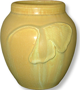 Falling Gingko vase in yellow