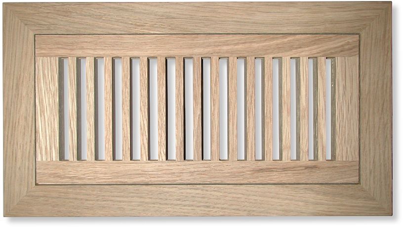 Linear wood heat register flush mount top view