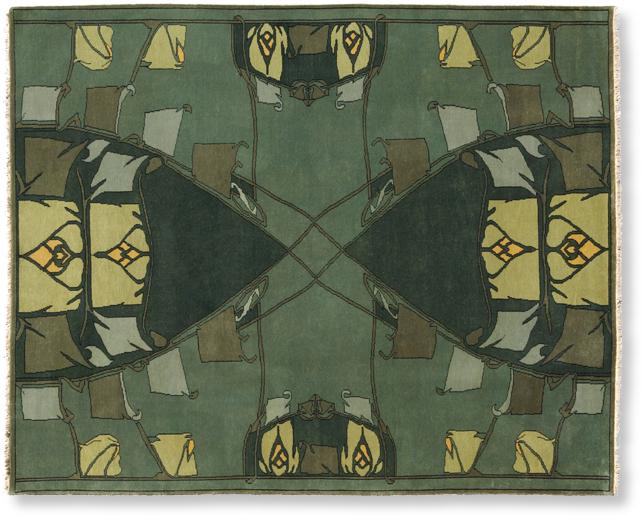 Elmhurst craftsman rug in jade colorway