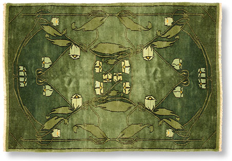 South Hampton mission rug in green tones